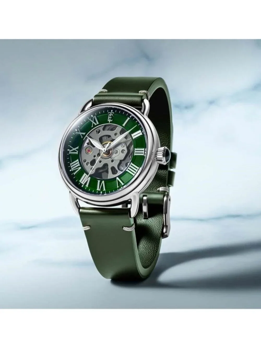 NWT Thomas Earnshaw Investigator Automatic Green Dial Men's Watch